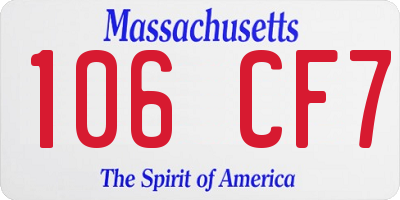 MA license plate 106CF7