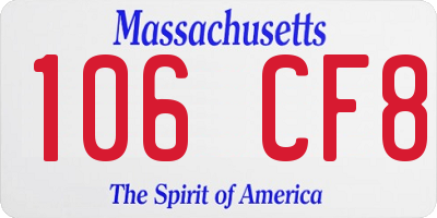 MA license plate 106CF8