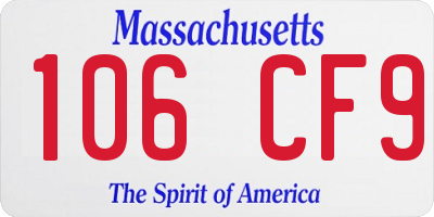 MA license plate 106CF9