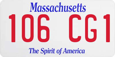 MA license plate 106CG1