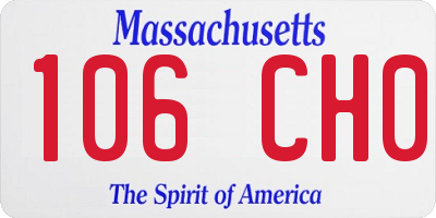 MA license plate 106CH0