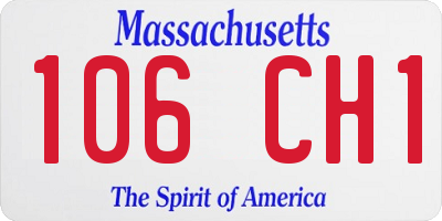 MA license plate 106CH1