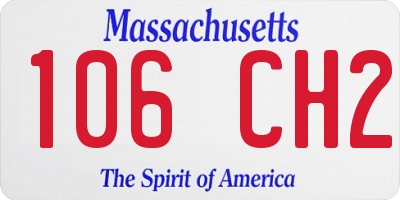 MA license plate 106CH2