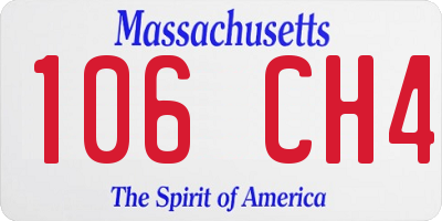 MA license plate 106CH4