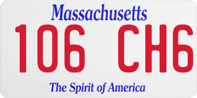 MA license plate 106CH6