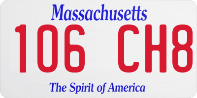 MA license plate 106CH8