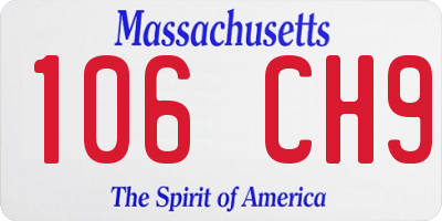 MA license plate 106CH9