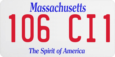 MA license plate 106CI1