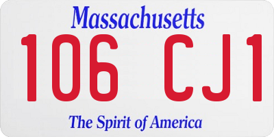 MA license plate 106CJ1