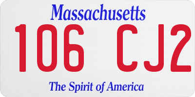 MA license plate 106CJ2