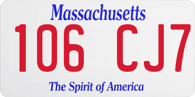 MA license plate 106CJ7