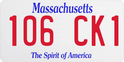 MA license plate 106CK1