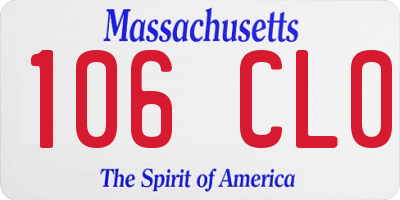 MA license plate 106CL0