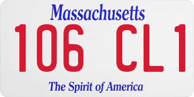 MA license plate 106CL1