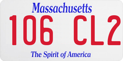 MA license plate 106CL2