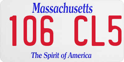 MA license plate 106CL5