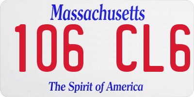 MA license plate 106CL6