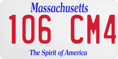MA license plate 106CM4