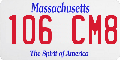 MA license plate 106CM8