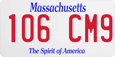 MA license plate 106CM9