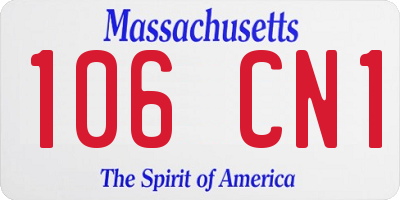 MA license plate 106CN1