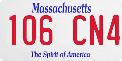 MA license plate 106CN4