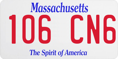MA license plate 106CN6
