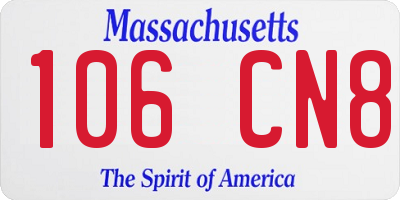 MA license plate 106CN8
