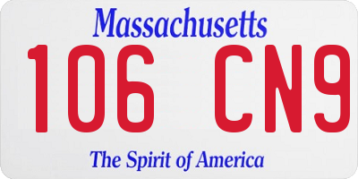 MA license plate 106CN9