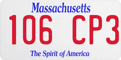 MA license plate 106CP3