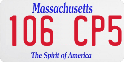 MA license plate 106CP5