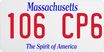 MA license plate 106CP6