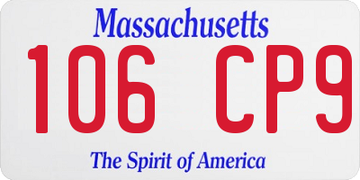 MA license plate 106CP9