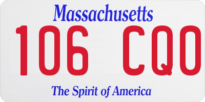 MA license plate 106CQ0