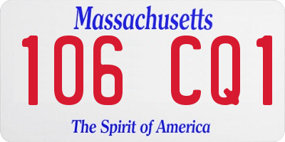 MA license plate 106CQ1