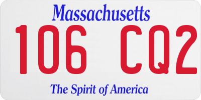 MA license plate 106CQ2