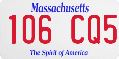 MA license plate 106CQ5