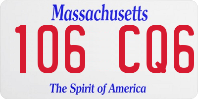 MA license plate 106CQ6