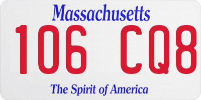 MA license plate 106CQ8