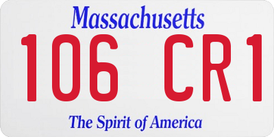 MA license plate 106CR1