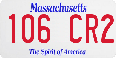 MA license plate 106CR2