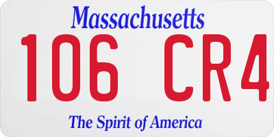 MA license plate 106CR4