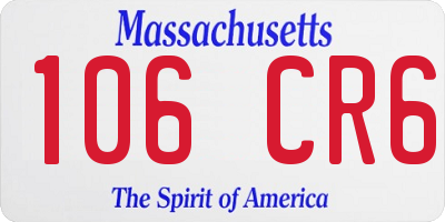 MA license plate 106CR6