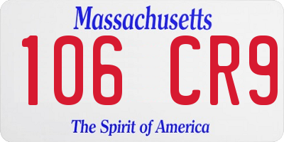 MA license plate 106CR9