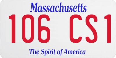 MA license plate 106CS1