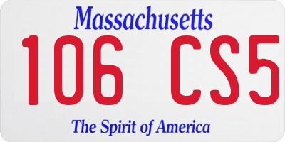MA license plate 106CS5