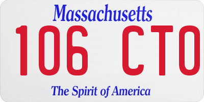 MA license plate 106CT0