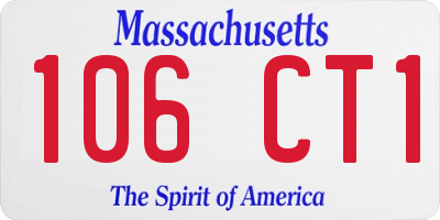 MA license plate 106CT1