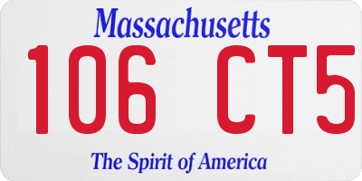 MA license plate 106CT5