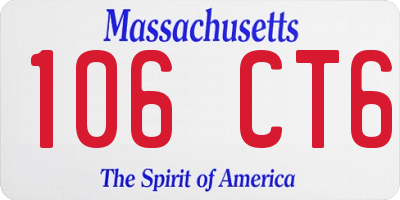 MA license plate 106CT6